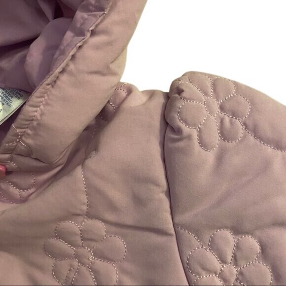 B.T. Kids Purple Quilted Hooded Jacket For Babies Size 12 Months Polyester Flora - Picture 6 of 7
